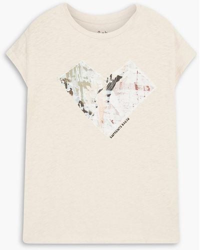 Ba&sh Vadim Printed Slub Cotton-jersey T-shirt - Pink