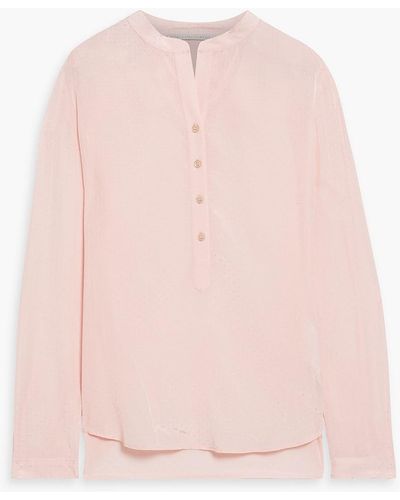 Stella McCartney Hemd aus crêpe de chine mit eingewebten punkten - Pink