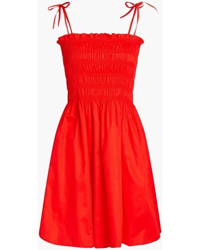 Tory Burch Shir Cotton-poplin Mini Dress - Red