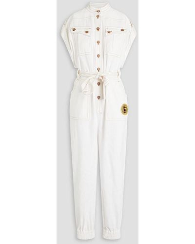 Zimmermann Appliquéd Cotton Jumpsuit - White