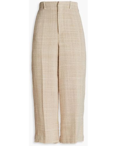 By Malene Birger Bandai Cropped Cotton-blend Wide-leg Pants - Natural