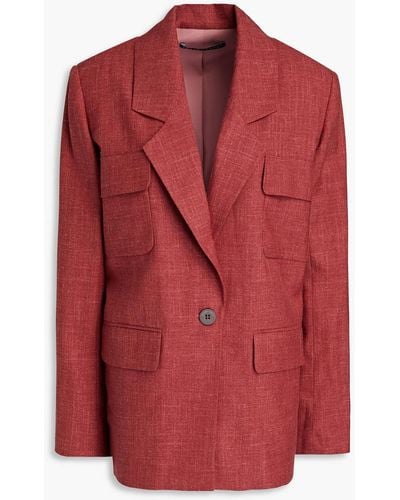 Zeynep Arcay Wool, Silk And Linen Blend Blazer - Red