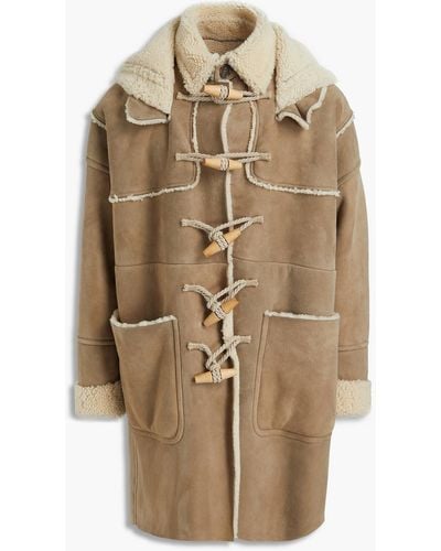 DSquared² Shearling Hooded Coat - Natural