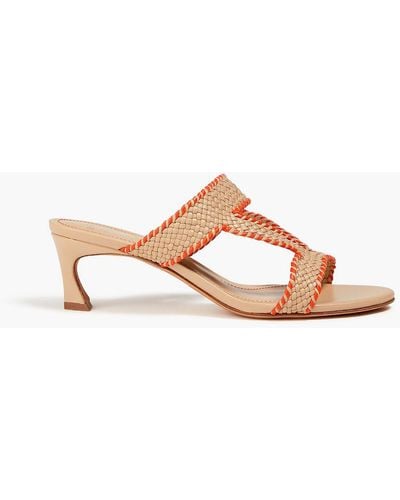 Alexandre Birman Giorgia Two-tone Cutout Woven Sandals - Pink