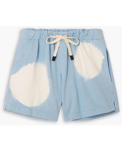 Bassike Tie-dyed Cotton-jersey Shorts - Blue