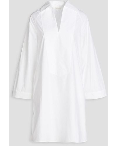 By Malene Birger Edanima Cotton-poplin Mini Shirt Dress - White