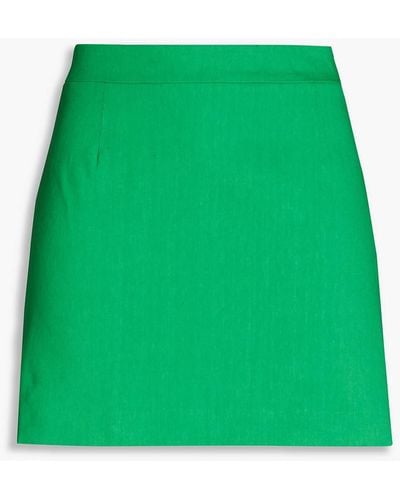 FRAME Linen-blend Twill Mini Skirt - Green