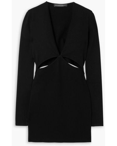 Zeynep Arcay Cutout Stretch-knit Mini Dress - Black