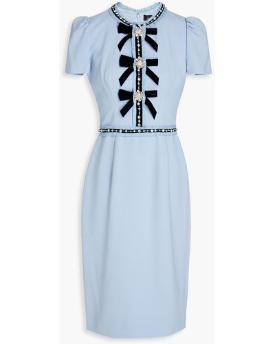 Jenny Packham Embellished Crepe Dress - Blue