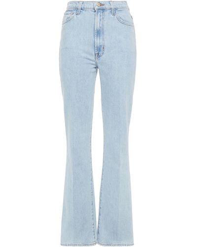 J Brand Runway Faded High-rise Bootcut Jeans - Blue