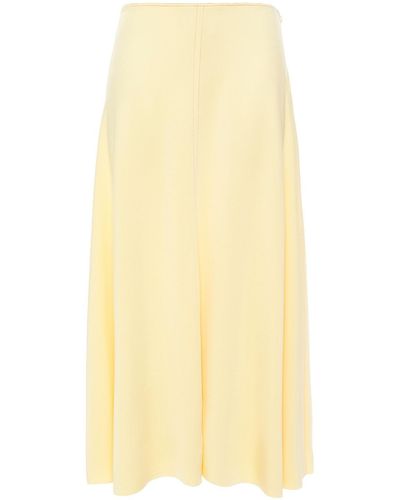 Acne Studios Iphy Fluted Stretch-jersey Midi Skirt - Yellow