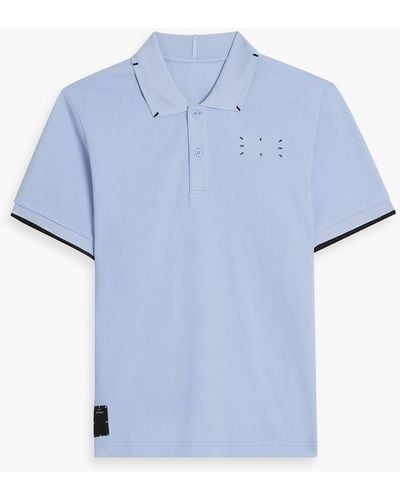 McQ Appliquéd Cotton-piqué Polo Shirt - Blue