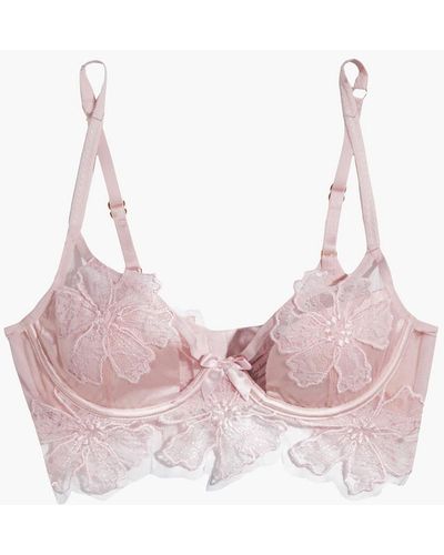 Agent Provocateur Seraphina Floral-appliquéd Tulle And Mesh Underwired Bra - Pink