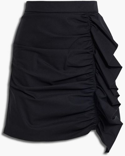 RED Valentino Ruffled Twill Mini Skirt - Black