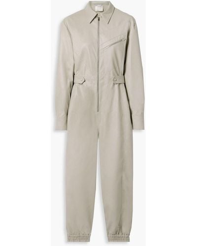 Stella McCartney Mira Cropped Faux Leather Jumpsuit - Natural