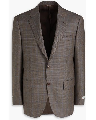 Canali houndstooth single-breasted wool blazer - Brown