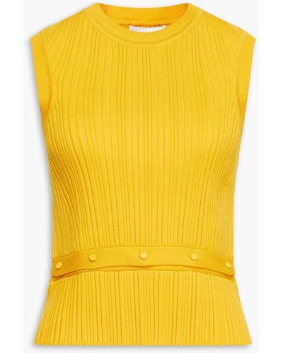 3.1 Phillip Lim Ribbed Wool-blend Vest - Yellow