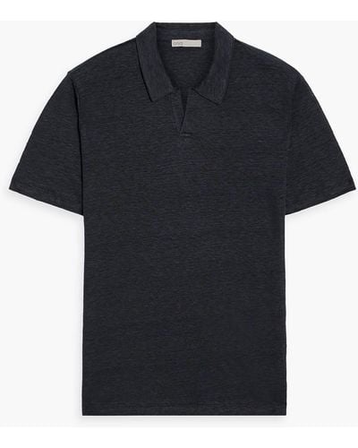 Onia Shaun Linen-jersey Polo Shirt - Black
