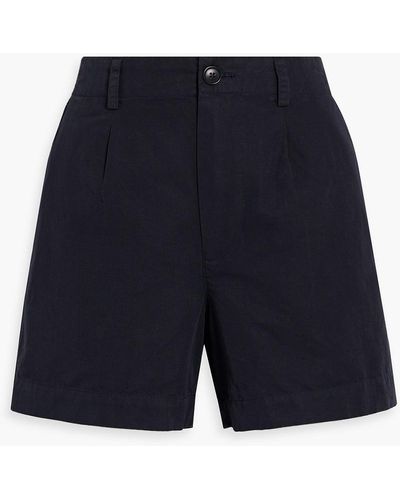 Alex Mill Boy Cotton And Linen-blend Twill Shorts - Blue