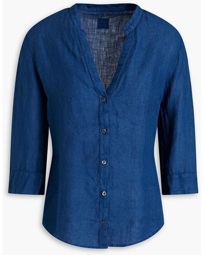 120% Lino Hemd aus leinen - Blau