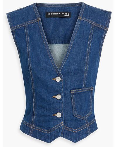 Veronica Beard Valeria Denim Vest - Blue