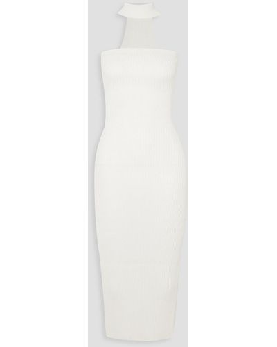Jonathan Simkhai Selena Cutout Ribbed-knit Turtleneck Midi Dress - White