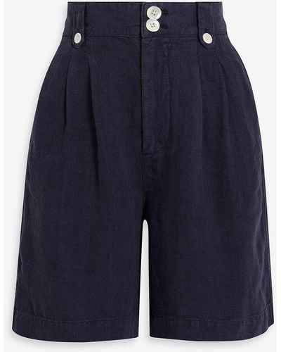 Alex Mill Drill Pleated Linen Shorts - Blue
