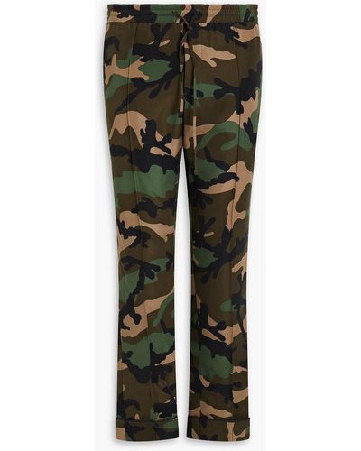 Valentino Slim-fit Camouflage-print Silk Trousers - Multicolour