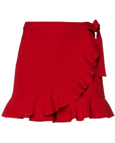 RED Valentino Skirt-effect Ruffled Crepe Shorts - Red