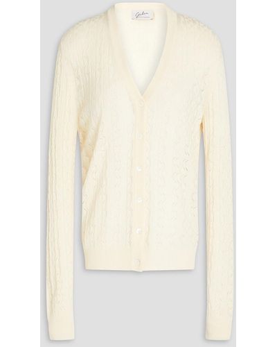 Giuliva Heritage Pointelle-knit Silk Cardigan - Natural