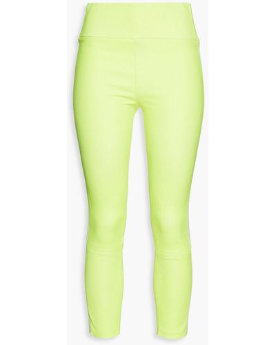 SPRWMN Cropped leggings aus neonfarbenem stretch-leder - Gelb