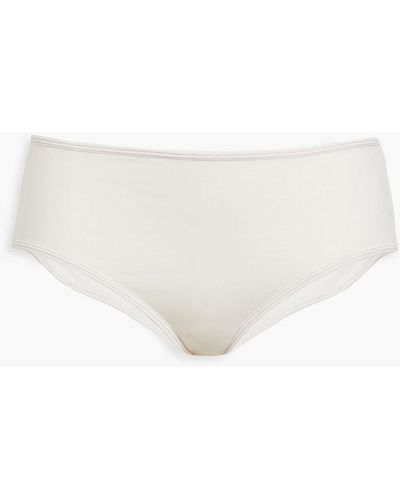 Zimmermann Pisces Printed Stretch-cotton Jersey Mid-rise Briefs - White