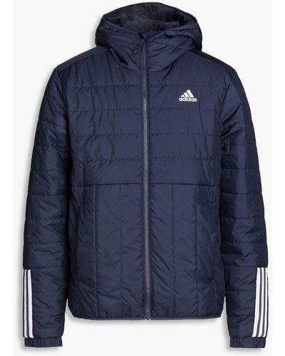 adidas Originals Quilted Shell Hooded Jacket - Blue
