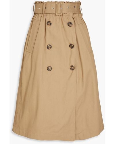 RED Valentino Pleated Cotton-blend Twill Midi Skirt - Natural