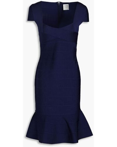 Hervé Léger Fluted Bandage Dress - Blue