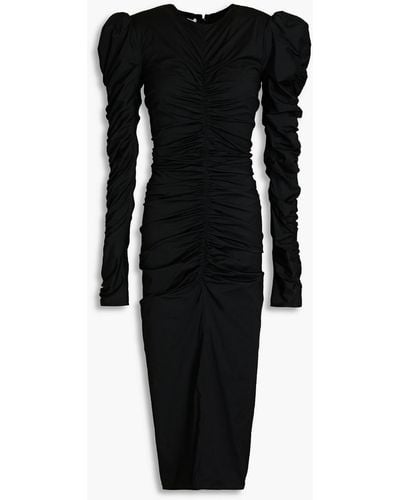 Philosophy Di Lorenzo Serafini Ruched Crepe Midi Dress - Black