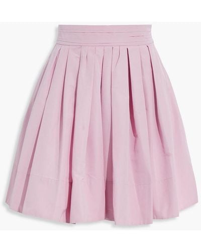 Valentino Garavani Pleated Cotton-blend Faille Mini Skirt - Pink