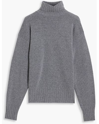 Officine Generale Anne Merino Wool And Cashmere-blend Turtleneck Sweater - Gray
