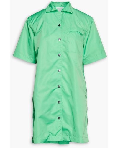 REMAIN Birger Christensen Storm Shell Mini Shirt Dress - Green