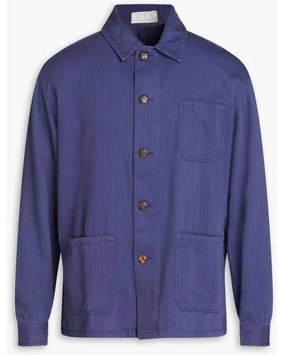 SMR Days Striped Cotton-jacquard Jacket - Blue