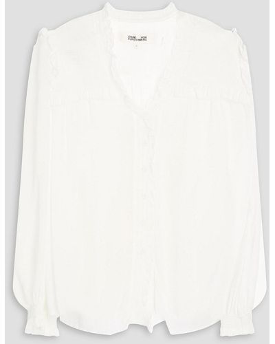 Diane von Furstenberg Gian carlo bluse aus georgette mit rüschen - Weiß