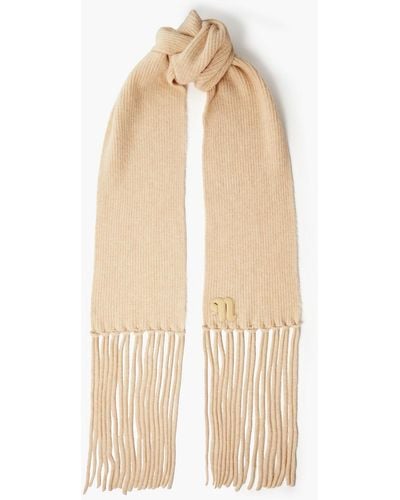 Nanushka Levi Fringed Ribbed-knit Scarf - Natural