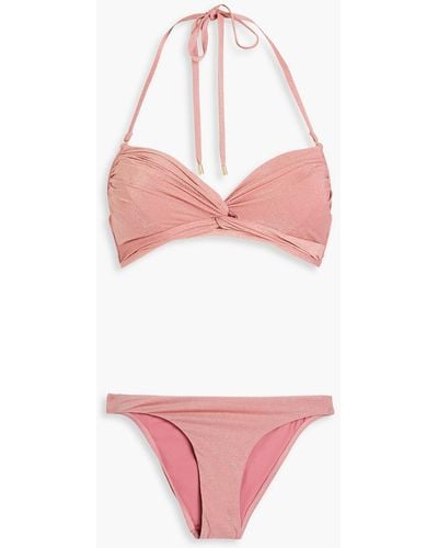 Zimmermann Bikini mit metallic-effekt und twist-detail - Pink
