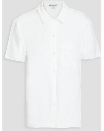 James Perse Linen-blend Jersey Shirt - White