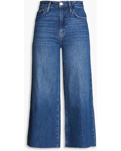 FRAME Hoch sitzende cropped jeans mit weitem bein - Blau