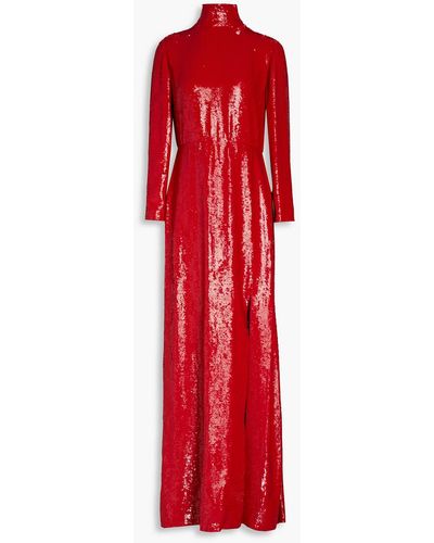 Valentino Garavani Sequined Silk Maxi Dress - Red