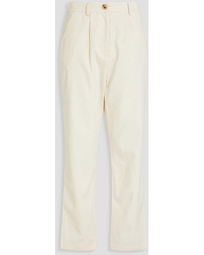 Mara Hoffman Dita Pleated Tm And Cotton-blend Jacquard Straight-leg Trousers - White