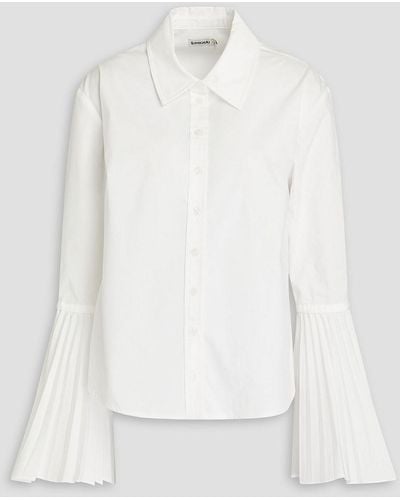 Jonathan Simkhai Jordy Pleated Cotton-blend Poplin Shirt - White