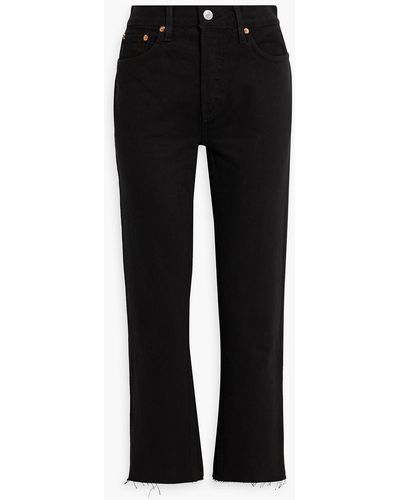 RE/DONE 70s Cropped High-rise Straight-leg Jeans - Black