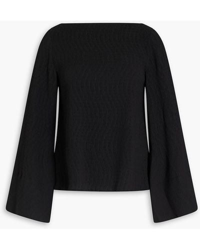 By Malene Birger Pleated Crepe Blouse - Black